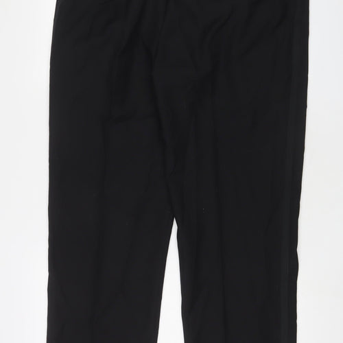 Armando Mens Black Wool Trousers Size 38 in L31 in Regular Zip