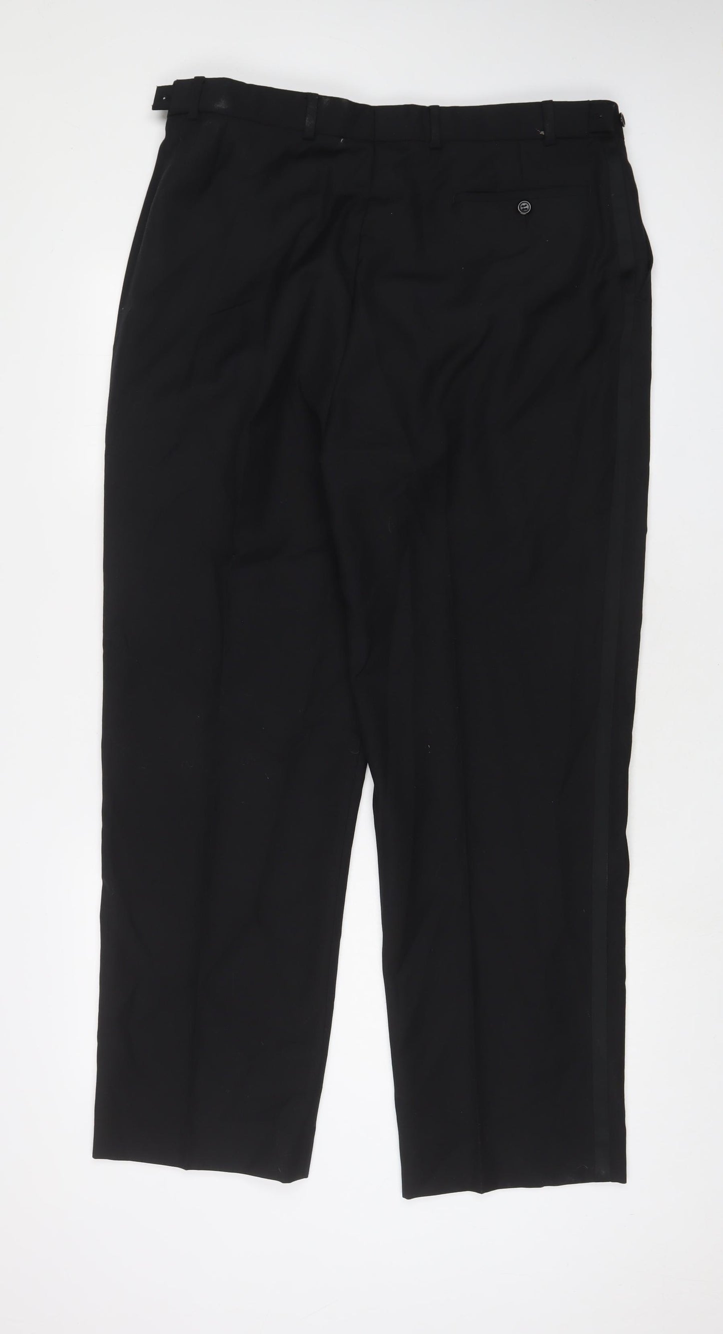 Armando Mens Black Wool Trousers Size 38 in L31 in Regular Zip