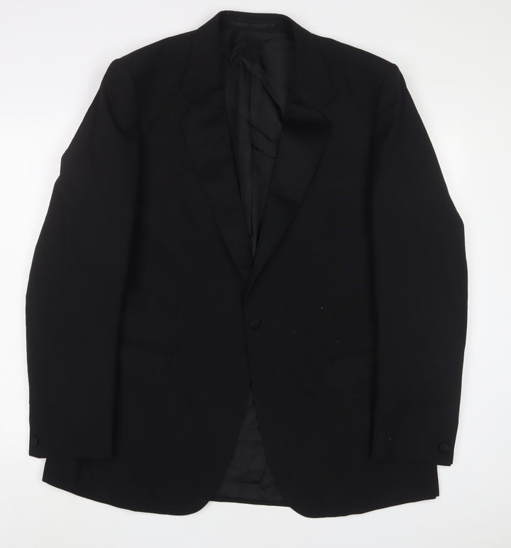 varteks Mens Black Wool Jacket Suit Jacket Size 40 Regular