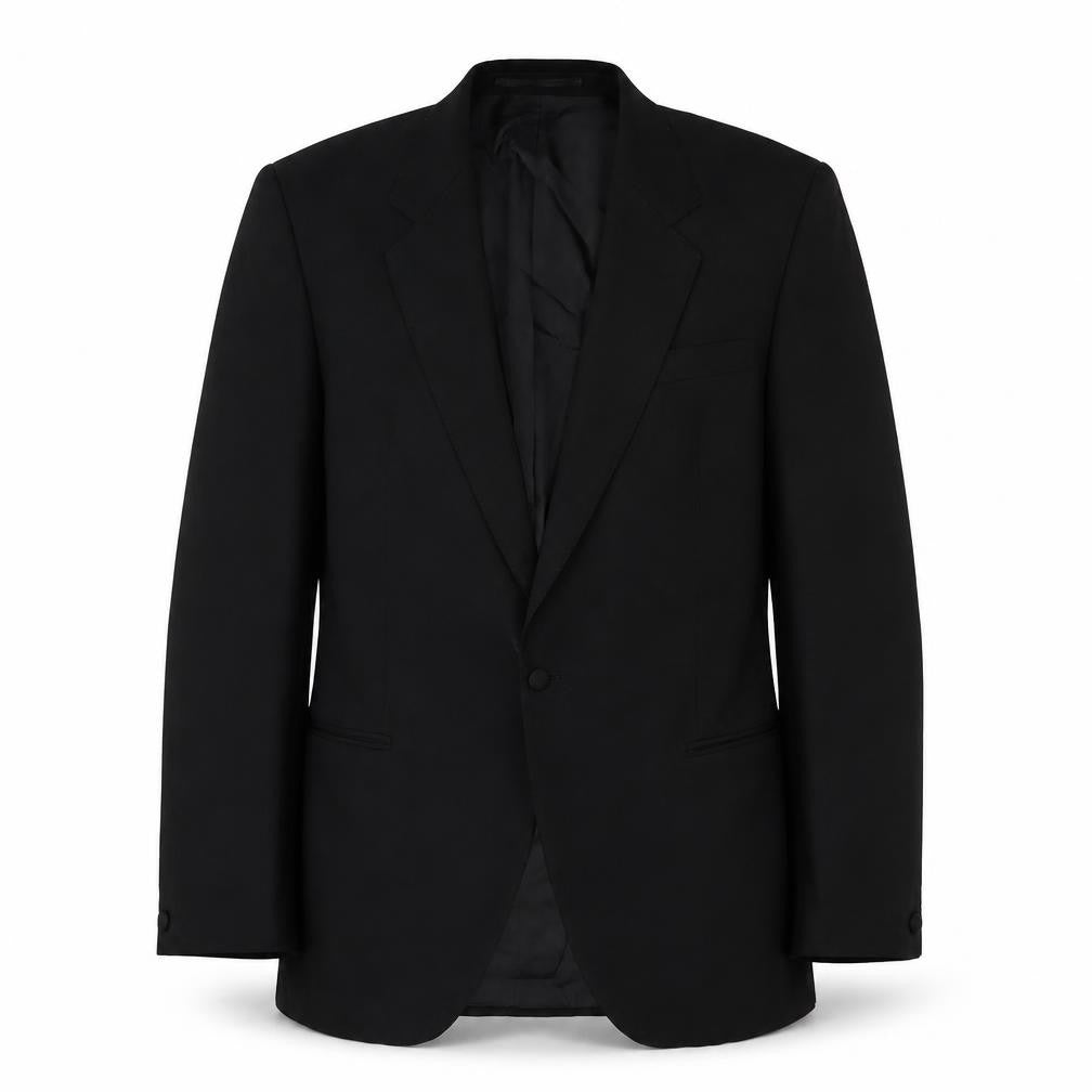 Front view of varteks men’s black wool jacket suit jacket, size 40, regular