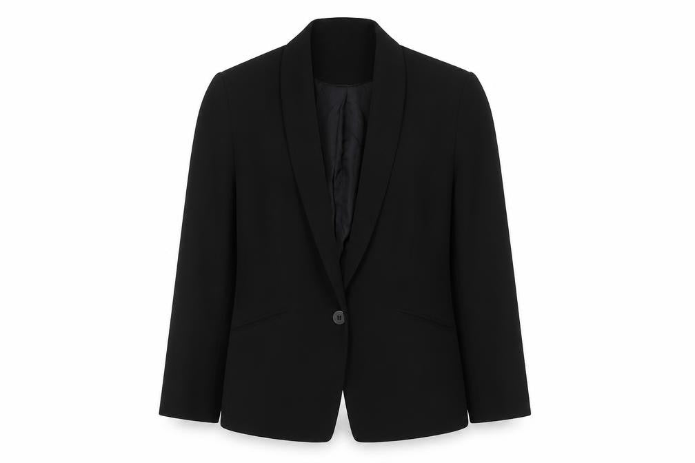 Front view of Bershka women’s black jacket blazer, size M