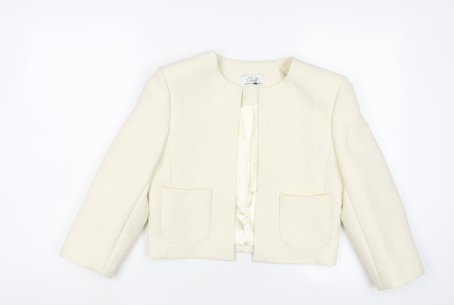 Closet Womens Ivory Jacket Size 10 - Open