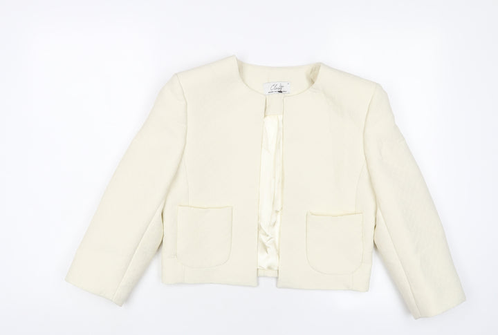 Closet Womens Ivory Jacket Size 10 - Open