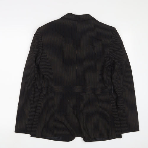 Episode Womens Black Striped Jacket Blazer Size 10 Button