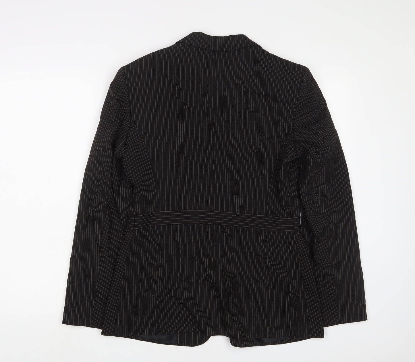 Episode Womens Black Striped Jacket Blazer Size 10 Button