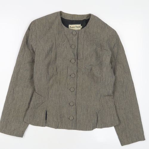 Part Two Womens Beige Jacket Blazer Size S Button