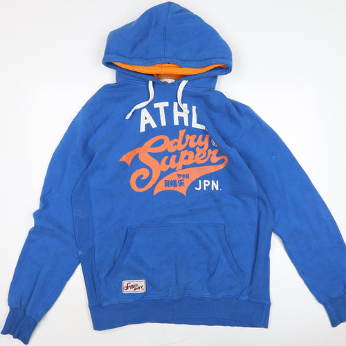 Superdry Mens Blue Cotton Pullover Hoodie Size XL