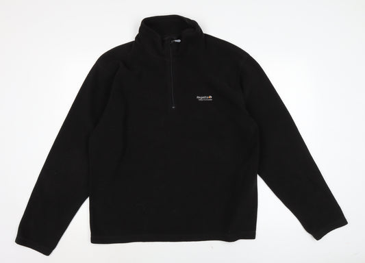 Regatta Mens Black Mock Neck Polyester Pullover Jumper Size XL Long Sleeve