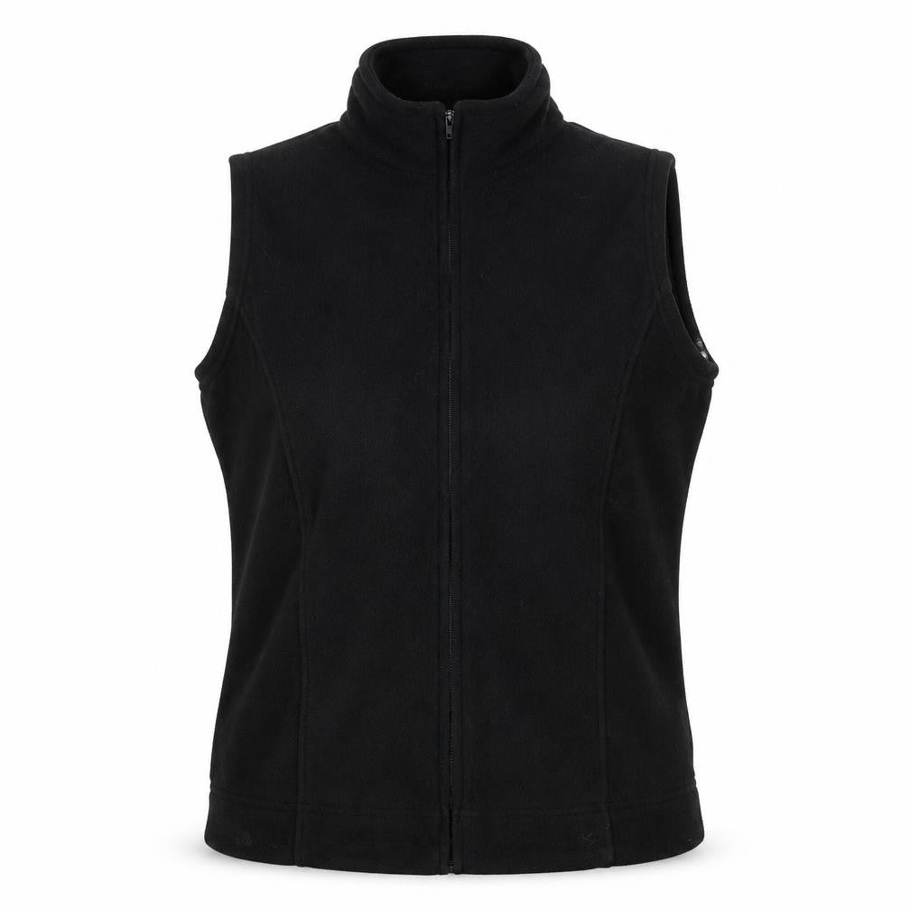 Front view of Isle women’s black gilet waistcoat, size M