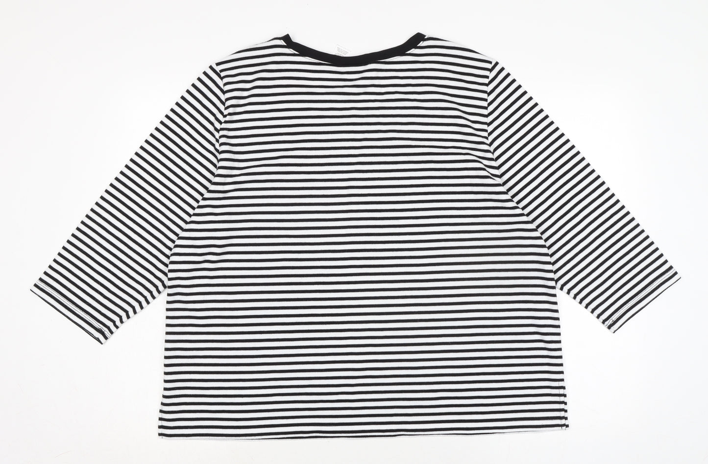 Alfred Dunner Womens Black Cotton Basic T-Shirt Size S Boat Neck