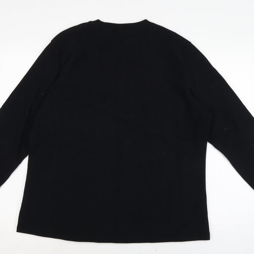 Oxilane Womens Black Crew Neck Polyester Pullover Jumper Size XL