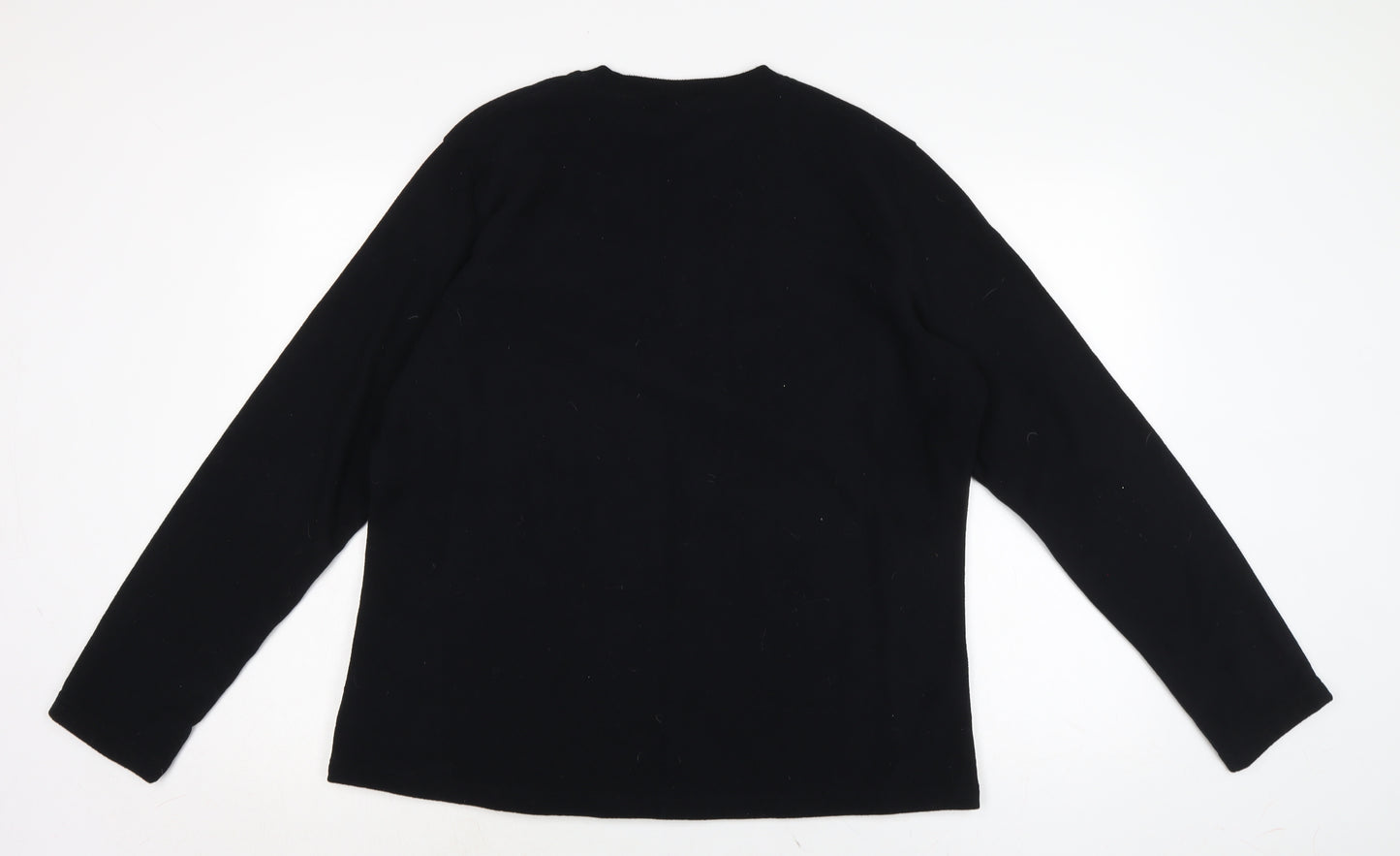 Oxilane Womens Black Crew Neck Polyester Pullover Jumper Size XL