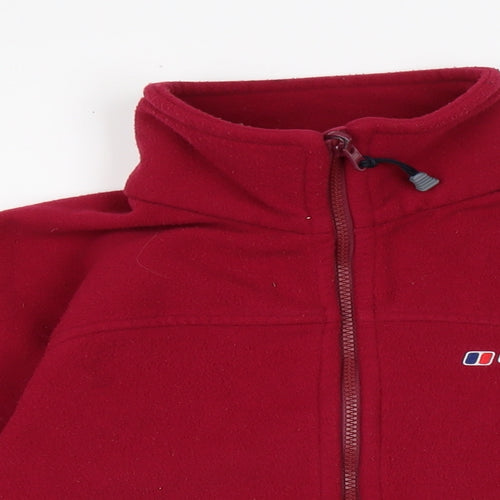 Berghaus Womens Red Mock Neck Polyester Pullover Jumper Size 10