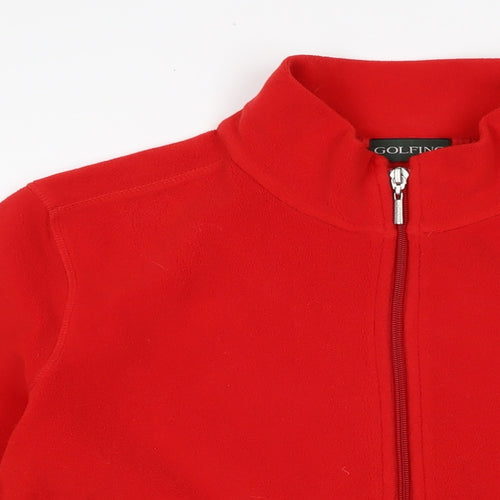 GOLFINO Womens Red Mock Neck Polyester Full Zip Jumper Size 16