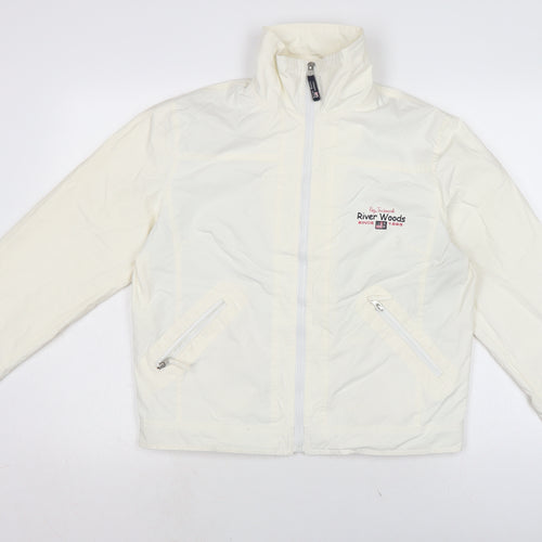 RIVER WOODS Womens Ivory Anorak Jacket Size L Zip
