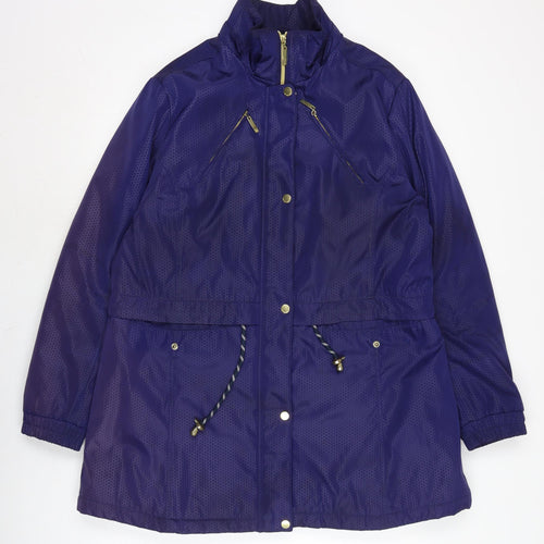 JBC COLLECTION Womens Blue Anorak Coat Size 14 Zip - Padded.