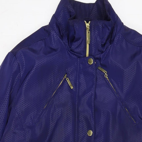 JBC COLLECTION Womens Blue Anorak Coat Size 14 Zip - Padded.