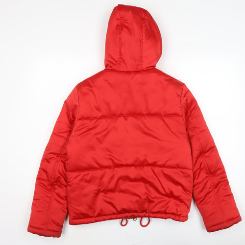 Topshop Womens Red Puffer Jacket Jacket Size 10 Zip