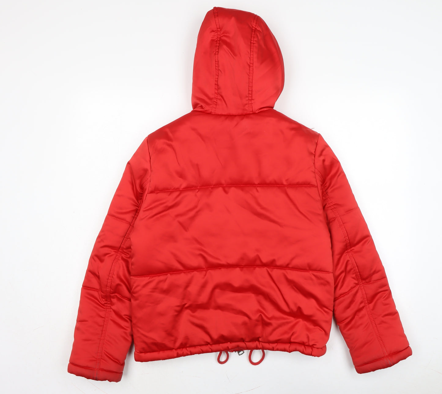 Topshop Womens Red Puffer Jacket Jacket Size 10 Zip