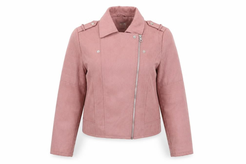 jaquline de yong Womens Purple Biker Jacket Size 10 Zip