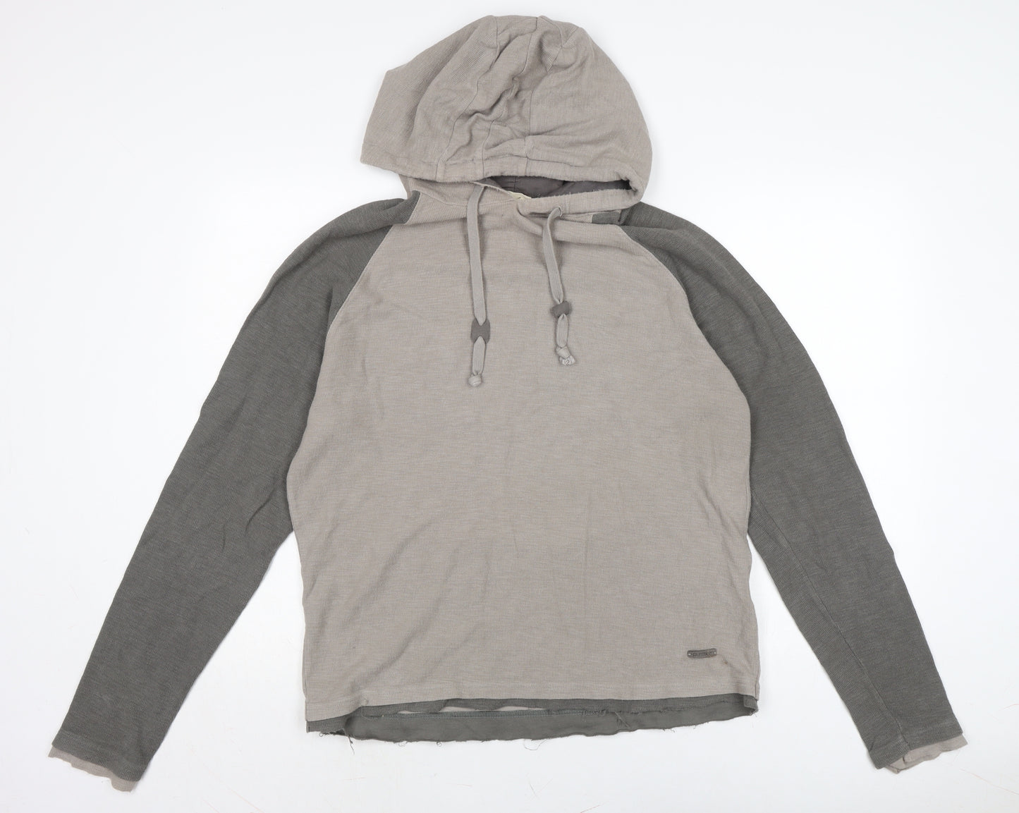 DKNY Pure Mens Brown Cotton Full Zip Hoodie Size L