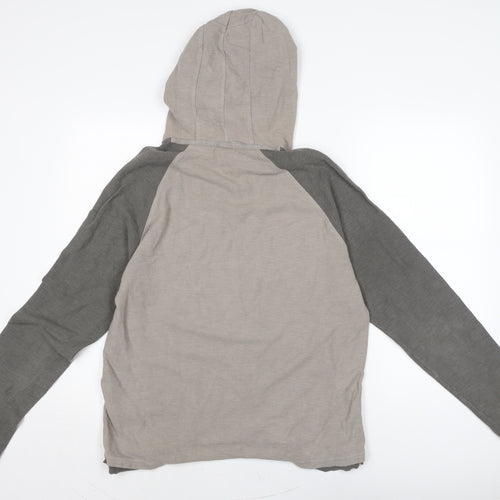 DKNY Pure Mens Brown Cotton Full Zip Hoodie Size L