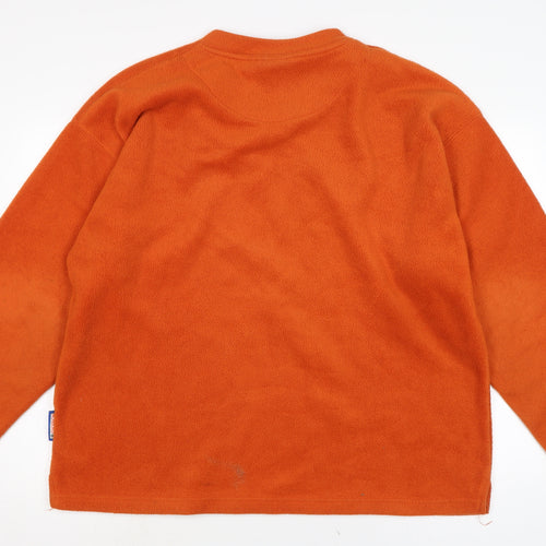 Geogio Mens Orange V-Neck Polyester Pullover Jumper Size XL Long Sleeve