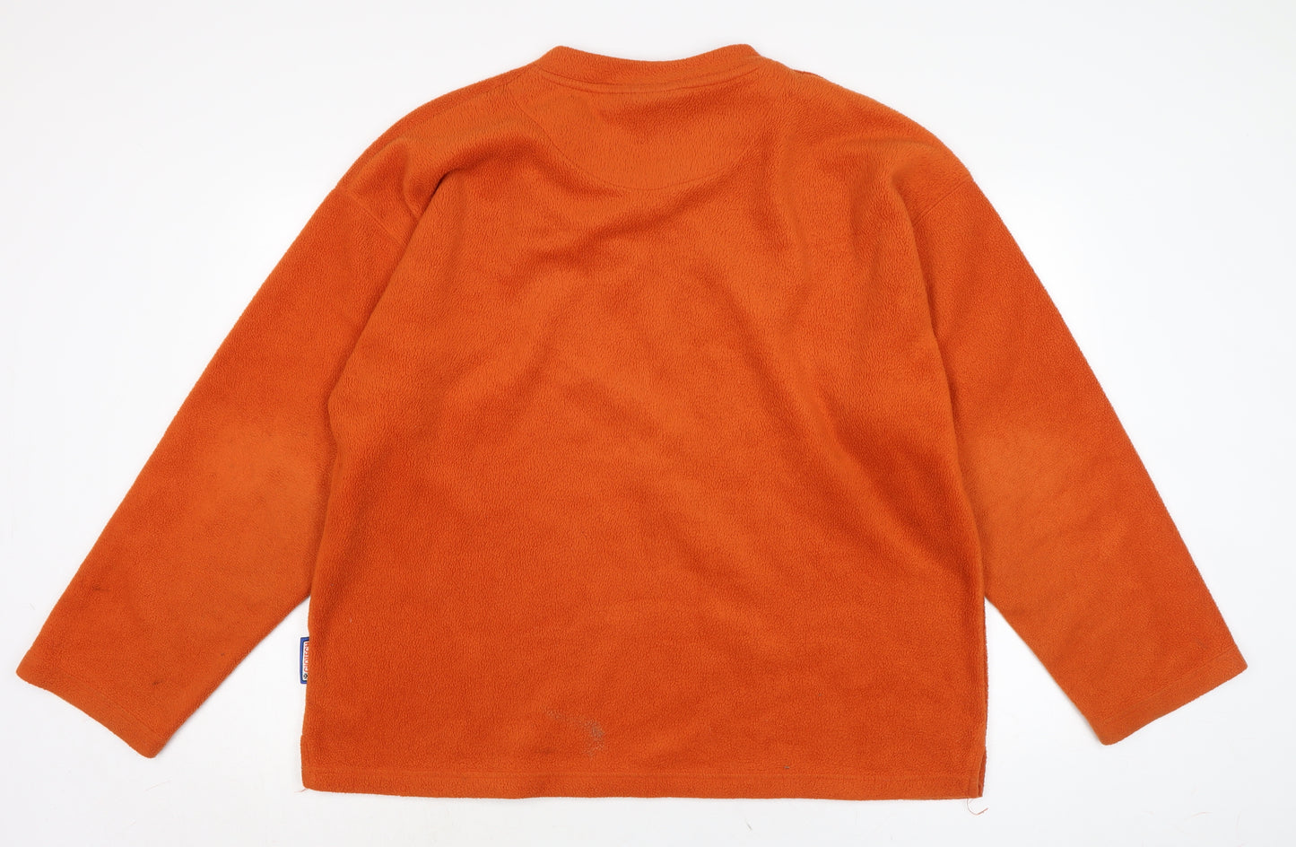 Geogio Mens Orange V-Neck Polyester Pullover Jumper Size XL Long Sleeve