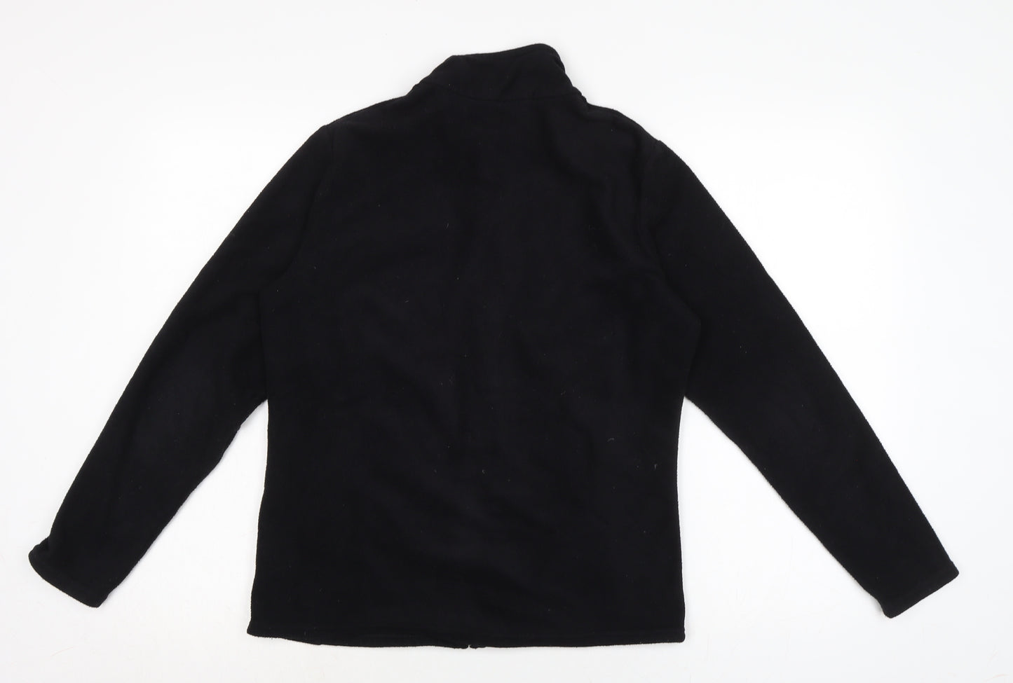 Marks and Spencer Womens Black Mock Neck Polyester Full Zip Jumper Size 12