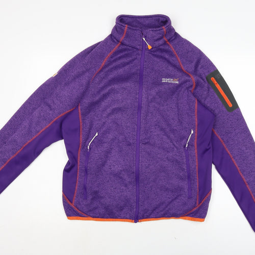 Regatta Womens Purple Mock Neck Polyester Full Zip Jumper Size 18
