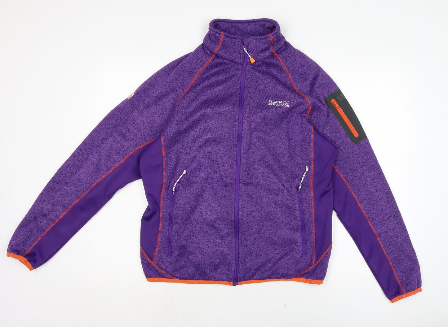 Regatta Womens Purple Mock Neck Polyester Full Zip Jumper Size 18