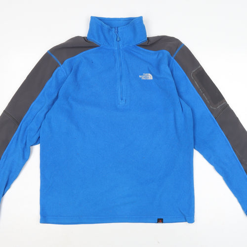 The North Face Womens Blue Mock Neck Polyester Full Zip Jumper Size S