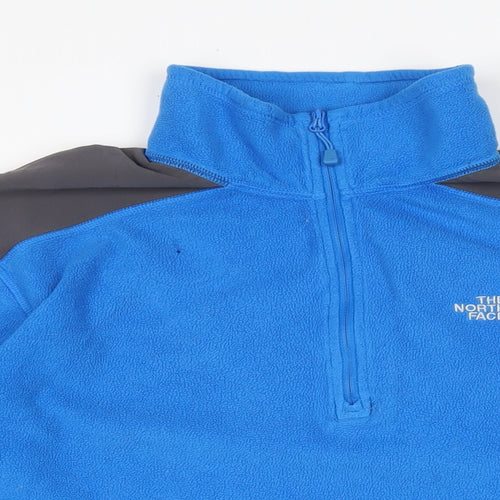 The North Face Womens Blue Mock Neck Polyester Full Zip Jumper Size S