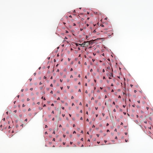 Lupilo Girls Pink Rain Coat Coat Size 6-7 Years Zip
