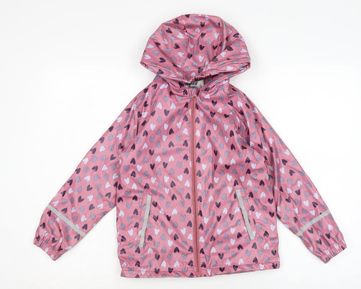 Lupilo Girls Pink Rain Coat Coat Size 6-7 Years Zip