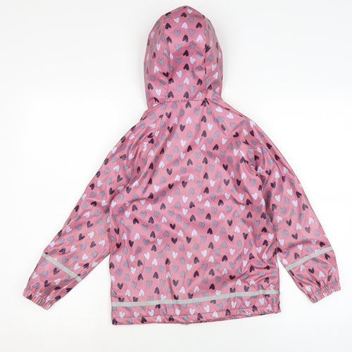 Lupilo Girls Pink Rain Coat Coat Size 6-7 Years Zip