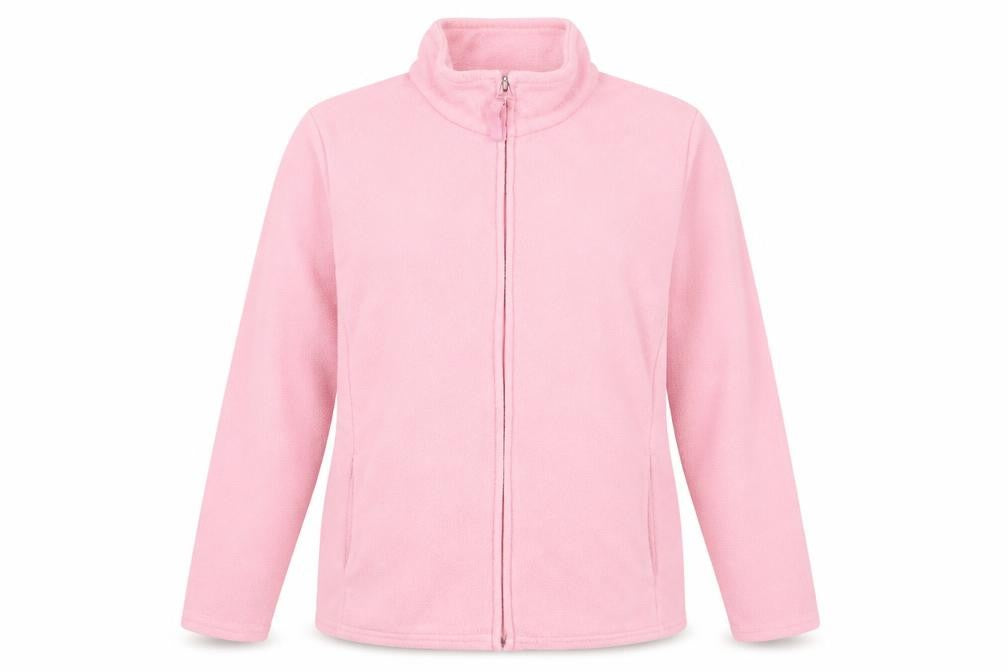 Front view of Marks & Spencer women’s orange mock neck polyester full zip jumper, size UK 16