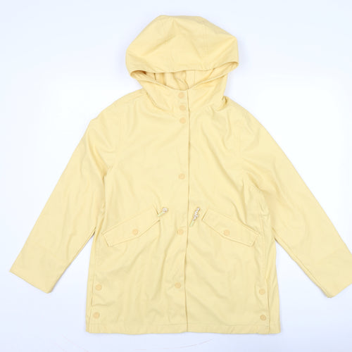 Zara Girls Yellow Rain Coat Coat Size 11-12 Years Snap