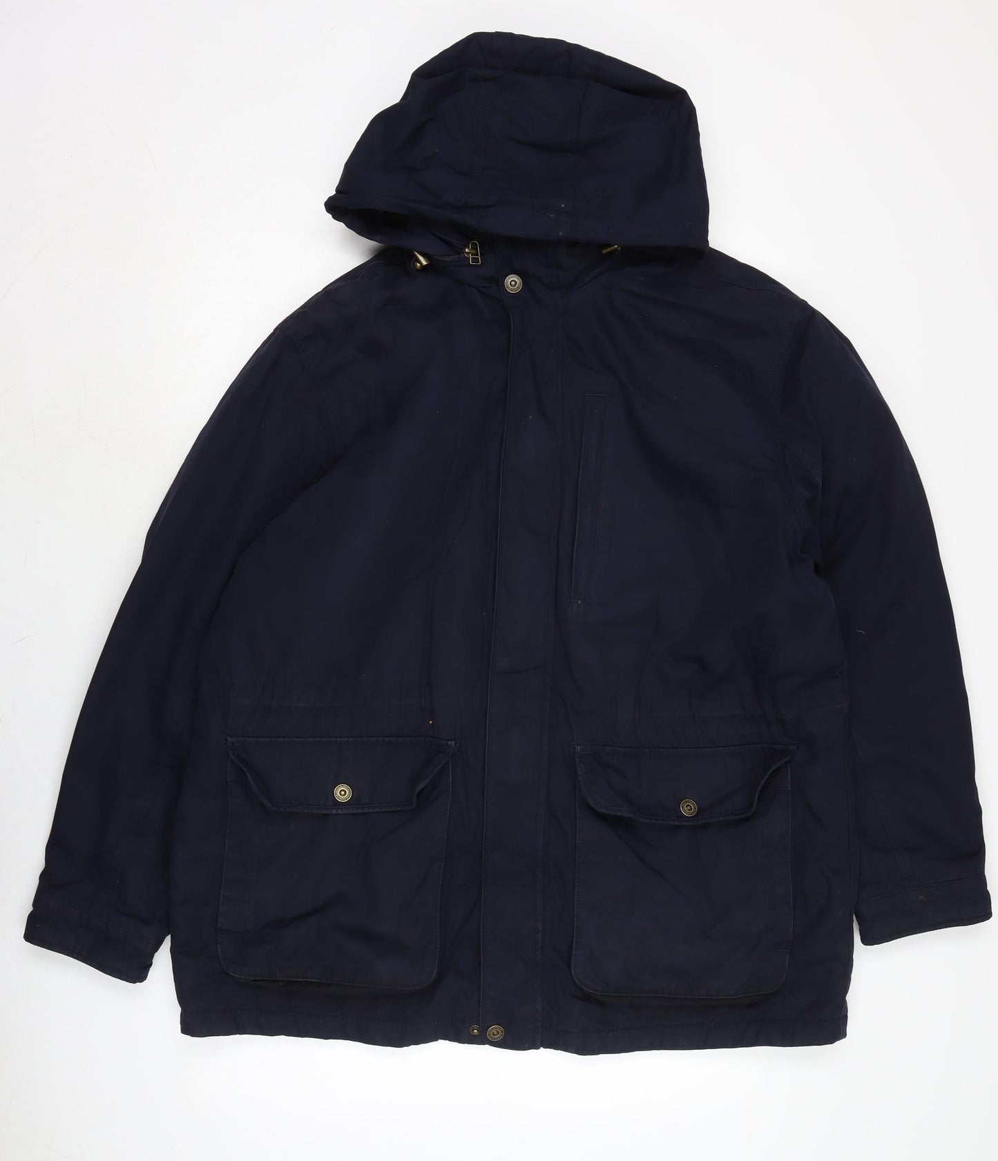 Blue Harbour Mens Blue Parka Coat Size L Zip