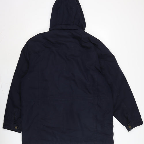 Blue Harbour Mens Blue Parka Coat Size L Zip