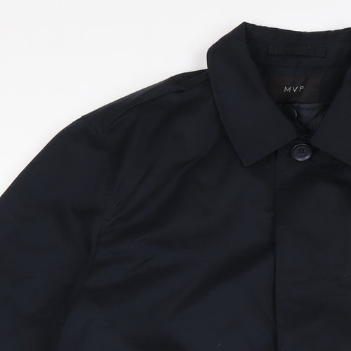 MVP Mens Blue Overcoat Coat Size S Button