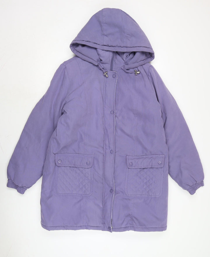 Damart Womens Purple Anorak Coat Size L Zip