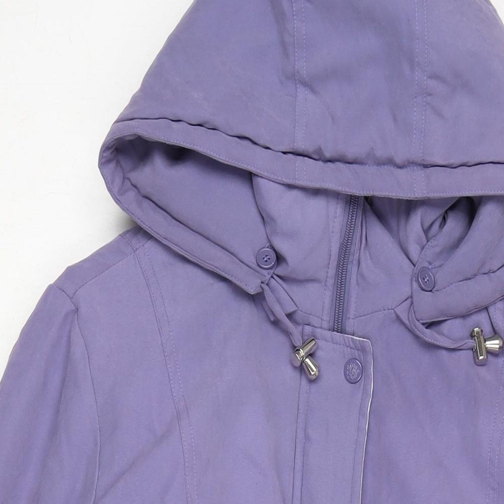 Damart Womens Purple Anorak Coat Size L Zip