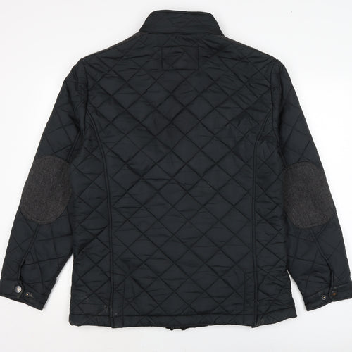 Maine Mens Black Quilted Jacket Size S Zip