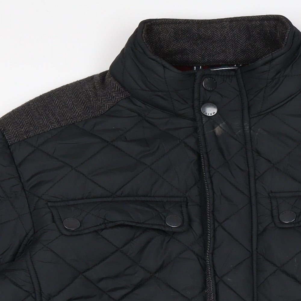 Maine Mens Black Quilted Jacket Size S Zip