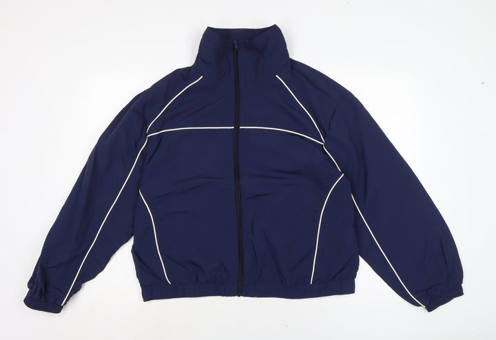Divided Mens Blue Rain Coat Jacket Size S Zip
