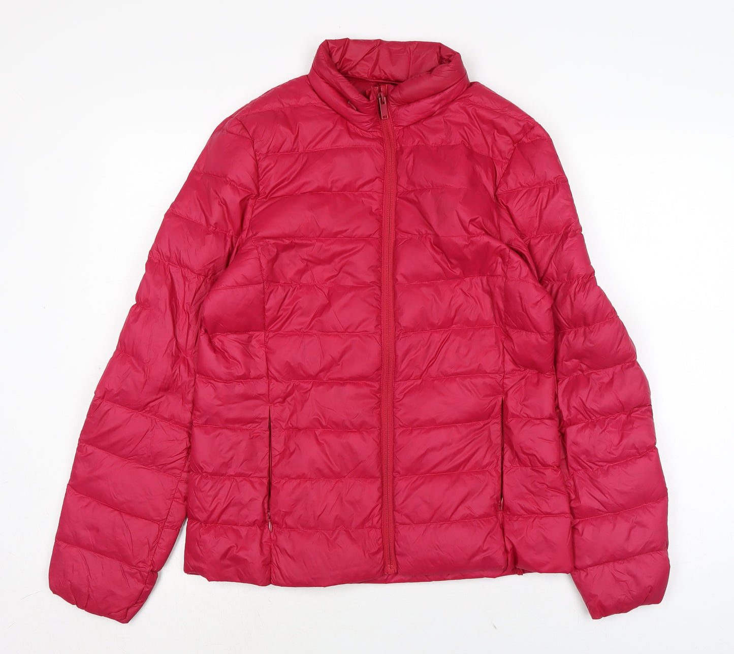 Marks and Spencer Womens Pink Quilted Jacket Size 8 Zip