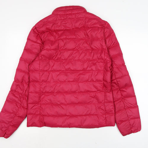 Marks and Spencer Womens Pink Quilted Jacket Size 8 Zip