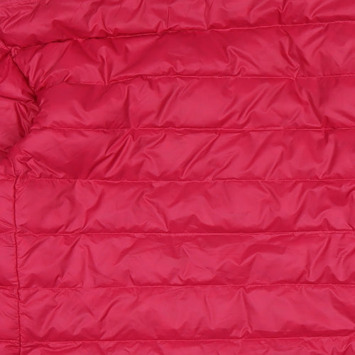 Marks and Spencer Womens Pink Quilted Jacket Size 8 Zip