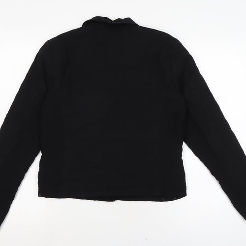Dorothy Perkins Womens Black Biker Coatigan Size 12 Zip